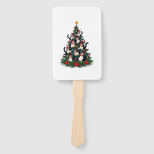 Tuxedo Cat Christmas Tree Tuxedo Cat Lights Xmas M Handwaaier (Voorkant)