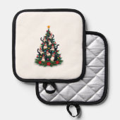 Tuxedo Cat Christmas Tree Tuxedo Cat Lights Xmas M Pannenlap (Voorkant / Achterkant)