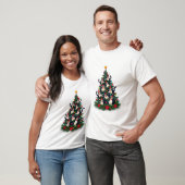 Tuxedo Cat Christmas Tree Tuxedo Cat Lights Xmas M T-shirt (Unisex)
