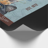 Tuxedo Cat Coffee Co. Love At First Sip Funny Cat Cadeaupapier (Hoek)