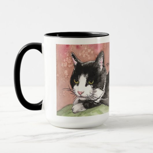 Tuxedo Cat Coffee Mok (Links)