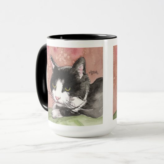 Tuxedo Cat Coffee Mok (Voorkant links)