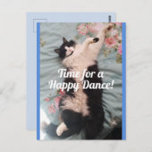 Tuxedo Cat Cute Doing a Happy Dance Briefkaart (Voorkant / Achterkant)