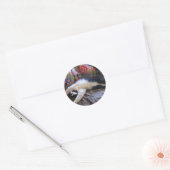 Tuxedo Cat Cute doing a Mexican Wave Postcard Ronde Sticker (Envelop)