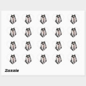 Tuxedo Cat Cute Drawing Black and White Cats Hart Sticker (Vel)