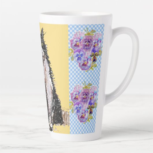 Tuxedo Cat Cute Drawing Black White Cats Latte Mok (Rechts)