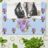 Tuxedo Cat Cute Drawing Black White Cats Theedoek (Gevouwen)