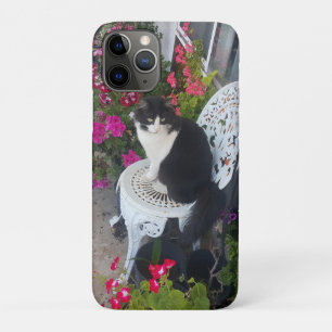 Tuxedo Cat Cute  Flowers Katten Birthday Card Case-Mate iPhone Case