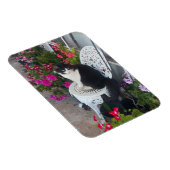 Tuxedo Cat Cute  Flowers Katten Birthday Card Magneet (Rechterzijde)