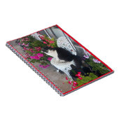 Tuxedo Cat Cute Flowers Katten Birthday Card Notitieboek (Rechterzijde)