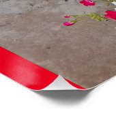 Tuxedo Cat Cute  Flowers Katten Birthday Card Perfect Poster (Hoek)