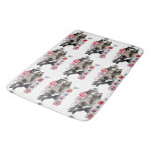 Tuxedo Cat Cute Flowers Katten Waterverf Badmat (Gekanteld)