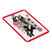 Tuxedo Cat Cute Flowers Katten Waterverf Magneet (Rechterzijde)