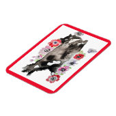 Tuxedo Cat Cute Flowers Katten Waterverf Magneet (Linkerzijde)