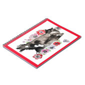 Tuxedo Cat Cute  Flowers Katten Waterverf Notitieboek (Linkerzijde)