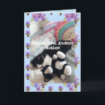 Tuxedo Cat Cute Funny Brother Cats Card Kaart<br><div class="desc">Tuxedo Cat Cute Funny Sleeping Cats "Brother from Other Moeder Card". Ontworpen uit een van mijn originele foto's,  een must voor alle kattenliefhebbers!</div>