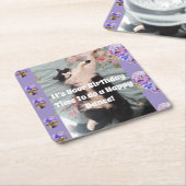 Tuxedo Cat Cute Funny Cats Happy Birthday Onderzet Kartonnen Onderzetters (Schuin)