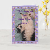 Tuxedo Cat Cute Funny Denking You Love Card Kaart (Gele Bloem)