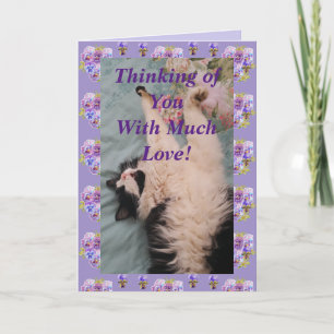 Tuxedo Cat Cute Funny Denking You Love Card Kaart