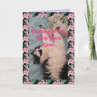 Tuxedo Cat Cute Funny Denking You Love Card