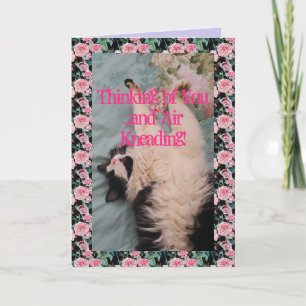 Tuxedo Cat Cute Funny Quote Air Kneading Card Kaart