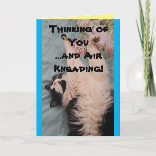 Tuxedo Cat Cute Funny Quote Air Kneading Card Kaart (Voorkant)