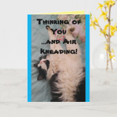 Tuxedo Cat Cute Funny Quote Air Kneading Card Kaart (Gele Bloem)