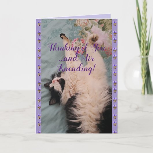 Tuxedo Cat Cute Funny Quote Air Kneading Card Kaart (Voorkant)