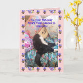 Tuxedo Cat Cute Funny Slapen Viola Card Kaart (Gele Bloem)