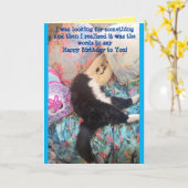 Tuxedo Cat Cute Funny Slapende Cats Birthday Card Kaart (Gele Bloem)