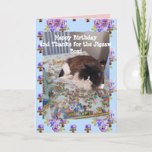 Tuxedo Cat Cute Funny Slapende Jigzaakkaart Kaart