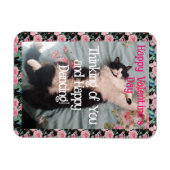 Tuxedo Cat Cute Funny Valentines Day Happy Dance Magneet (Horizontaal)