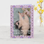 Tuxedo Cat Cute I Love You Toe Bans Card Kaart (Gele Bloem)