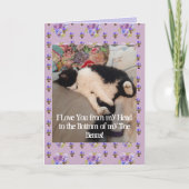 Tuxedo Cat Cute Love You Birthday Toe Beans Card Kaart (Voorkant)