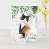 Tuxedo Cat en Ginger Cat Folded Wenskaart Kaart (Gele Bloem)