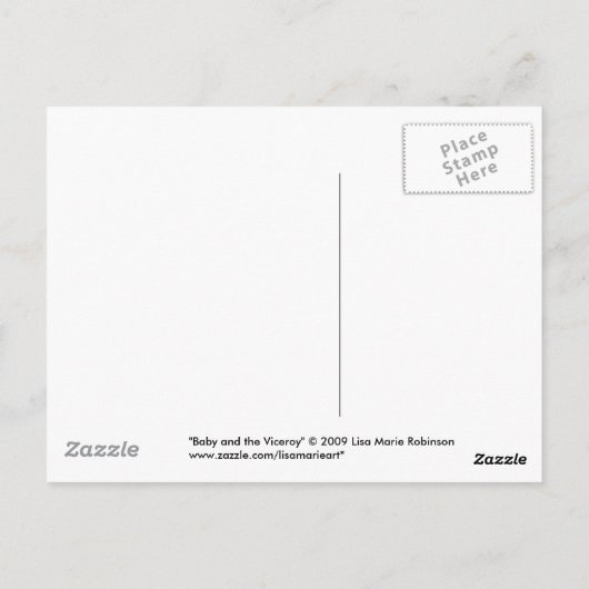 Tuxedo Cat en Viceroy Butterfly Briefkaart (Achterkant)