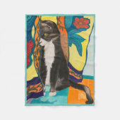 Tuxedo Cat Fleece Deken (Voorkant)