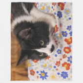 Tuxedo Cat Fleece Deken (Voorkant)