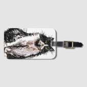 Tuxedo Cat Funny Cats Art Drawing Bagagelabel (Voorkant (horizontaal))