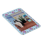 Tuxedo Cat Funny Cute Cats Valentines Day Blue Magneet (Rechterzijde)
