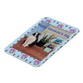 Tuxedo Cat Funny Cute Cats Valentines Day Blue Magneet (Linkerzijde)