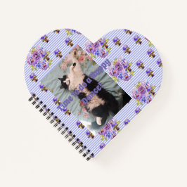 Tuxedo Cat Funny Cute Floral Happy Dance Notitiebo Notitieboek