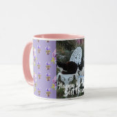 Tuxedo Cat Funny Happy Birthday Vriend Mok Paarse (Voorkant links)