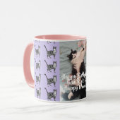 Tuxedo Cat Funny Happy Dance Birthday Mok Tabbies (Voorkant links)