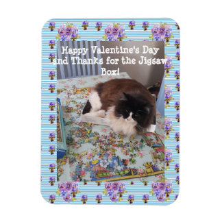 Tuxedo Cat Funny Jigsaw Cats Valentines Day Magneet
