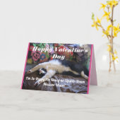 Tuxedo Cat Funny Mexican Wave Schattigee Valentijn Kaart (Gele Bloem)