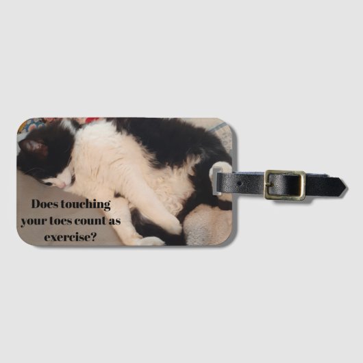 Tuxedo Cat Funny Quote Zwart en Witte Katten Meisj Bagagelabel (Voorkant (horizontaal))
