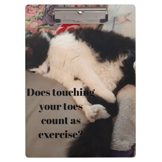 Tuxedo Cat Funny Quote Zwart en Witte Katten Meisj Klembord (Voorkant)