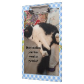 Tuxedo Cat Funny Quote Zwart en Witte Katten Meisj Klembord (Links)