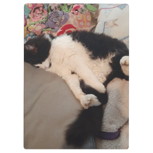 Tuxedo Cat Funny Quote Zwart en Witte Katten Meisj Klembord (Achterkant)